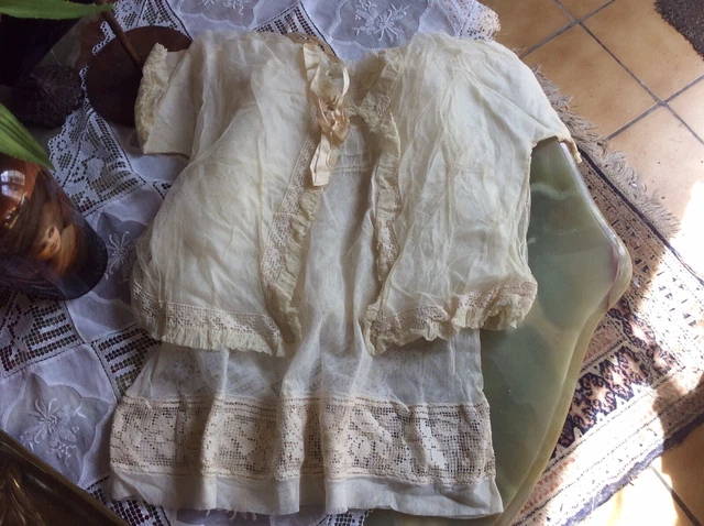 Robe Ancienne Pour Poupée – Soie – Origine France – Années 1920