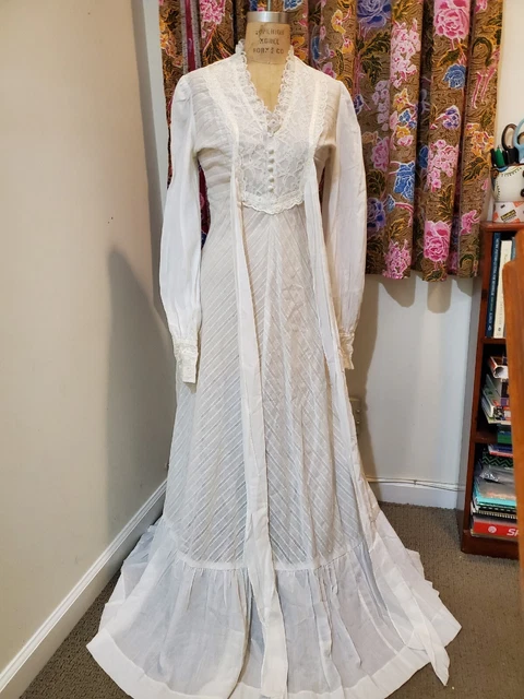 Vintage Boho Gunne Sax Style Wedding Dress XS