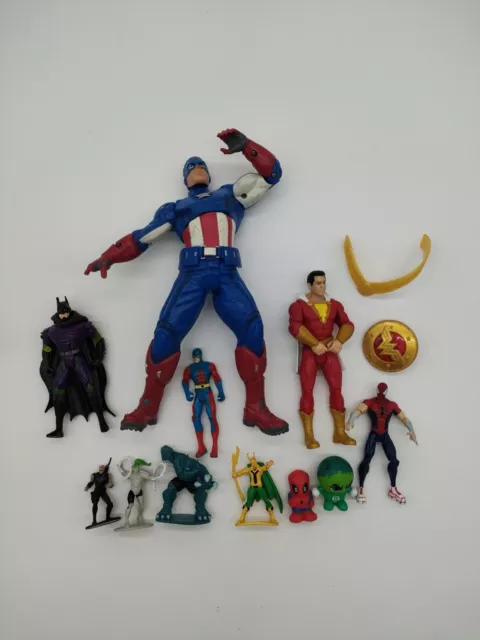 Pacchetto figure Marvel Captain America Spiderman Shazam Batman