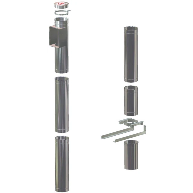 Wäscheschacht Set durch zwei Geschoßdecken 1 Einwurf, Durchmesser DN250