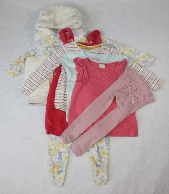 Girls Age 12-18 Months Bundle, T-shirts Babygrow Tights Gilet, Next TU, 7 Items