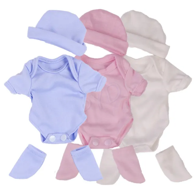 UK Doll Outfit Clothes Outfit 3in1 for 10-11inch Reborn Newborn Baby Dolls DIY