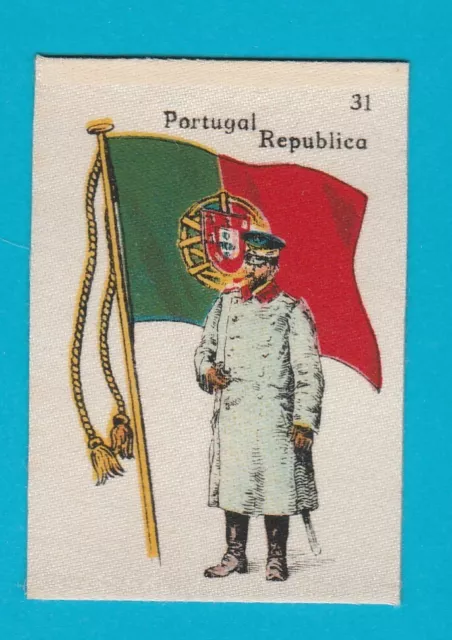 Silk ' Flag With Soldier ' - Portugal - La Favorita (Canary Islands) - 1915