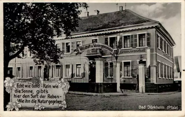 Ak Gruss Aus Bad Dürkheim Gasthaus Der Winzer Genossenschaft Mit Gedicht Pfalz