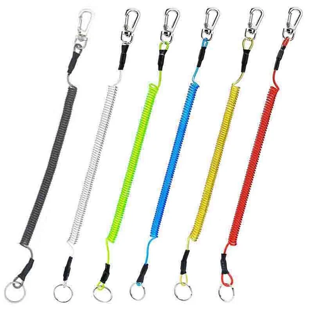 Rétractable Bobine Porte-Clé Anti-perte Extensible Cordon Fil Ressort Corde Clé