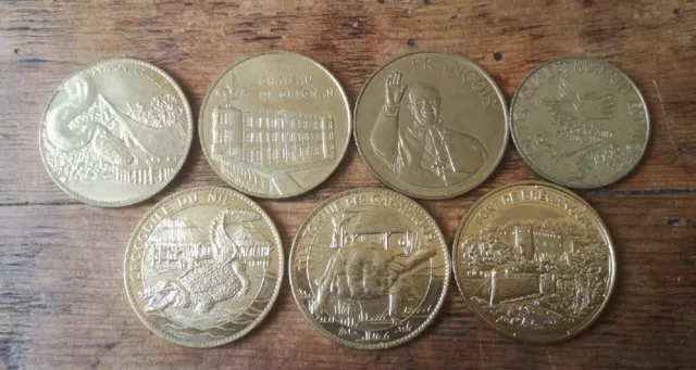 Lot De 7 jetons touristiques monnaie de paris / Ferme Au Crocodile / Secours Po