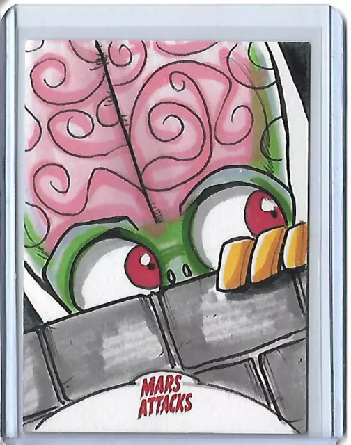 Mars Attacks! Invasion 1/1 Colour Sketch Card Michael Locoduck Duron Topps 2012