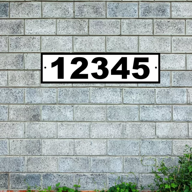 Personalized Home Address Sign Aluminum 12"x3" Custom House Number Plaque Horiz