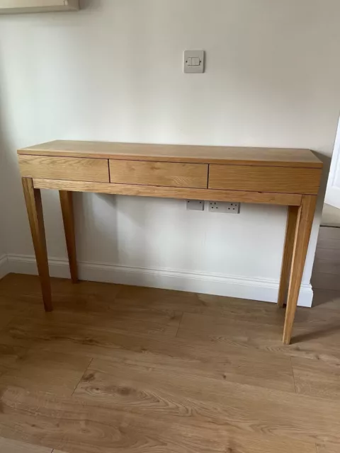 made.com Vernay Oak Console Desk/table With Drawers