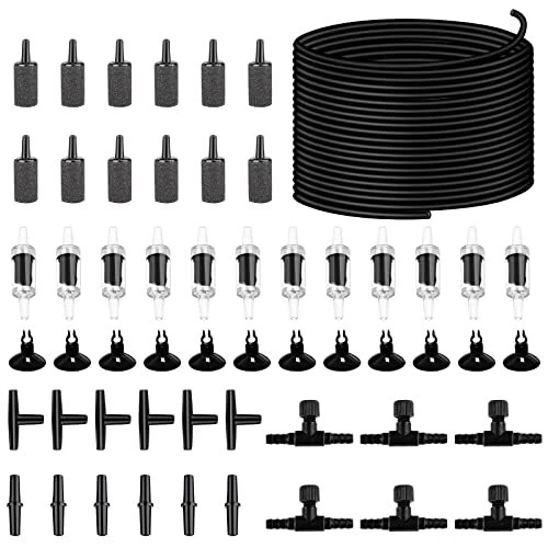 101.7 feet Black Aquarium Airline tubing 12 air Stone for Aquarium 12 Aquariu