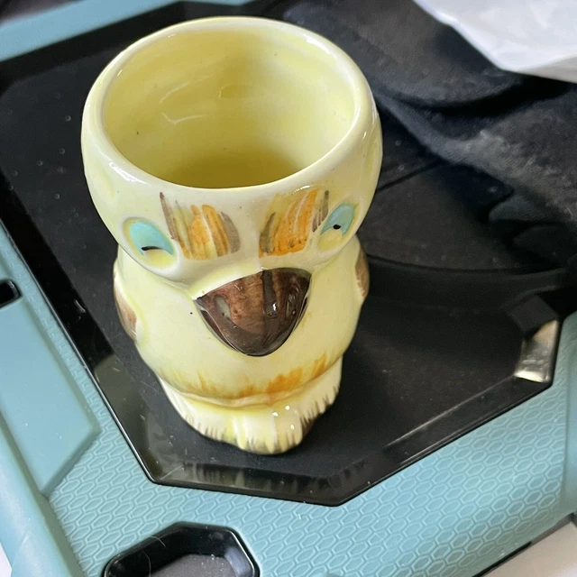 Vintage Keele Street Pottery England KSP Owl Bird Egg Cup Toothpick Holder