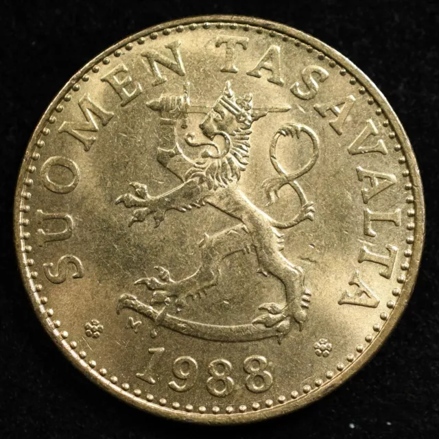 Finland 50 Pennia 1988, Coin, Km# 48, Rampant Lion, Inv#D939