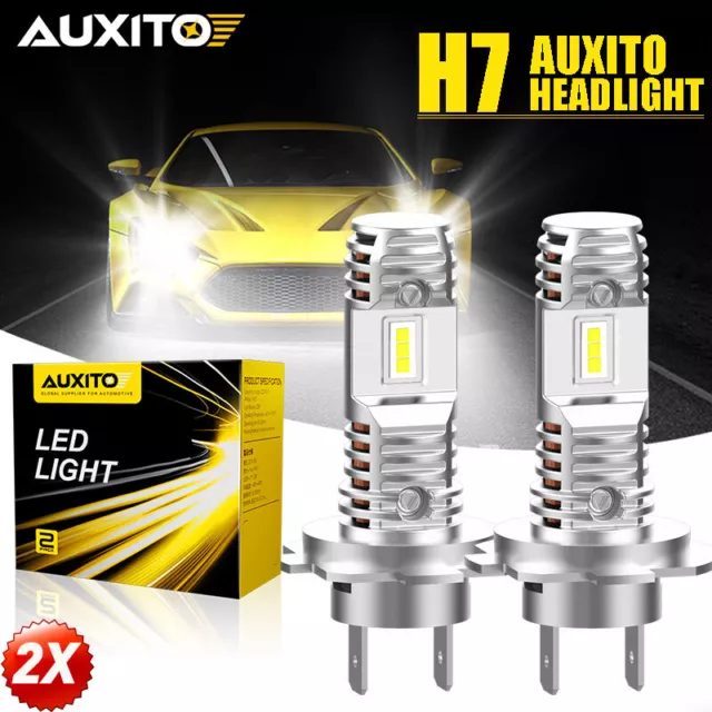 AUXITO 2x H7 LED Headlight Globe Bulbs 6500K Super White 24000LM 100w Hi-Lo Beam