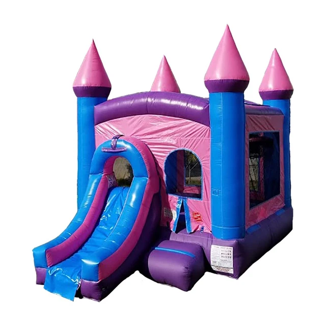 Pogo Inflatable Water Slide Bounce House Without Blower Princess Pink Combo