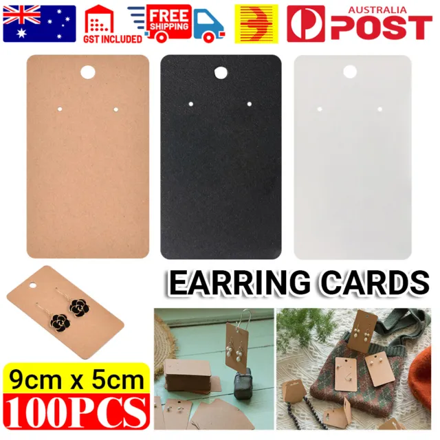 100PCS Earring Cards Cardboard Paper Jewelry Accessories Display Holder 9x5cm AU