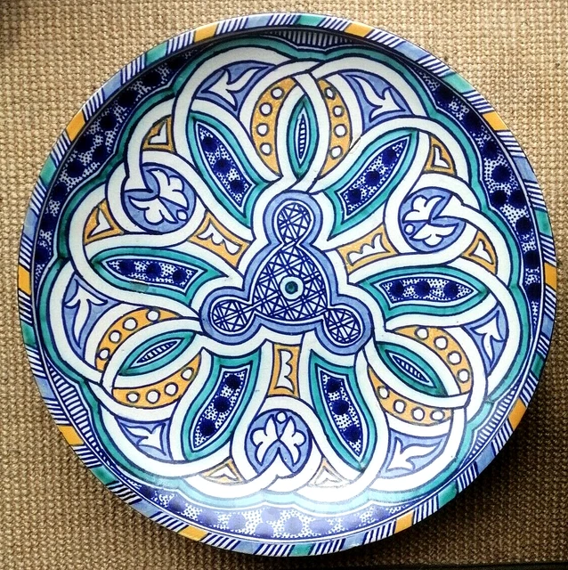 ANCIEN PLAT CREUX marocain signé SAFI EUR 45,00 - PicClick FR