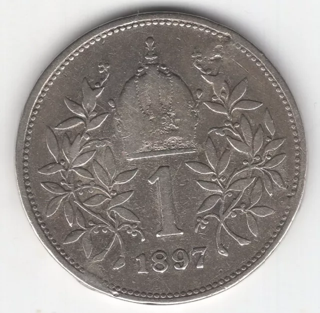 Kaisertum Österreich - 1 Krone 1897 Silber - Franz Joseph I.- F - kleine Auflage