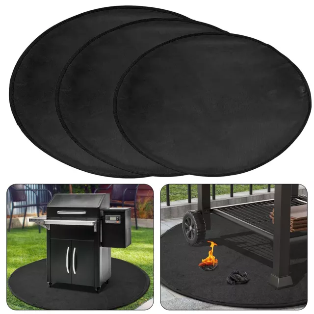 FIREPROOF ROUND GRILL Mat Essential Safety Accessory for Outdoor ...