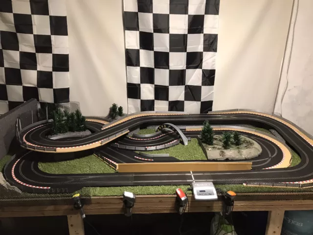 Scalextric Digital Layout 8’ X 4’ with 4 Digital Cars