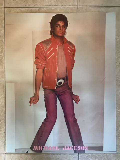 Vintage 80s Original Michael Jackson  Jacket Beat It Promo Poster 18"x23" NOS