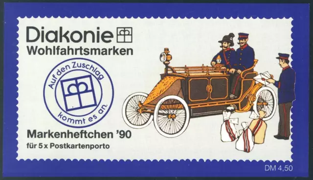 Diakonie/Wohlfahrt 1990 60 Pf. Motorpostwagen, 5x1474, postfrisch