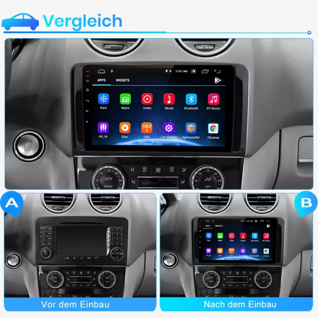 1+32G Android 12 Autoradio Pour Benz ML W164 GL GL320 ML350 X164 05-2012 DAB GPS 3