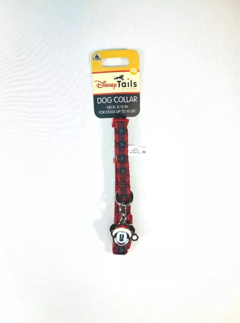 Disney Tails Christmas Santa Mickey Mouse Pet Collar XS 8-12In Dog 10Lbs New
