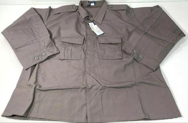 Med Reg Propper F5452 Bdu 2 Pocket Coat L/S Battle Rip Shirt Patch Removed Grey