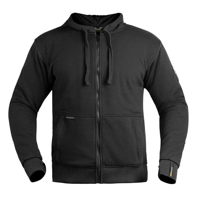 Da Uomo Nero Motociclista Pile Zip Giacca con Cappuccio Fatto kevlar Ce Armatura