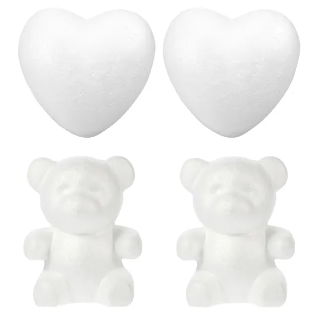 4 piezas oso burbuja poli-dragón modelo de corazón modelo de oso blanco para hacer tú mismo
