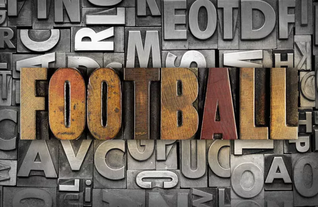 Photo Mural-FOOTBALL-(5950)-NON WOVEN-Wallpaper-Wall-Art-Wood Sign FC Metal XXL