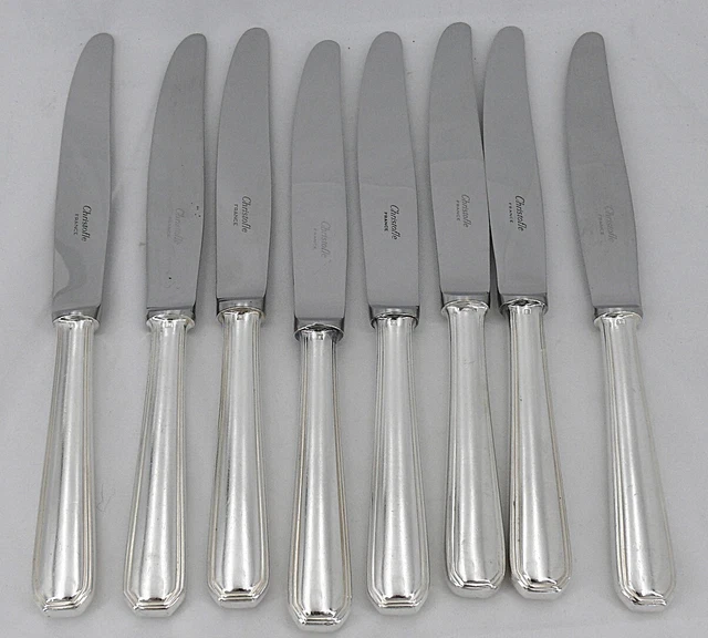 6 Grand Couteaux De Table CHRISTOFLE OCEANA 24 ,5 CM METAL ARGENTE
