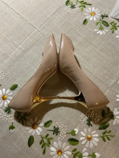 Betts Majesty Peep Toe Gold Heels - Size 8- worn once only nude