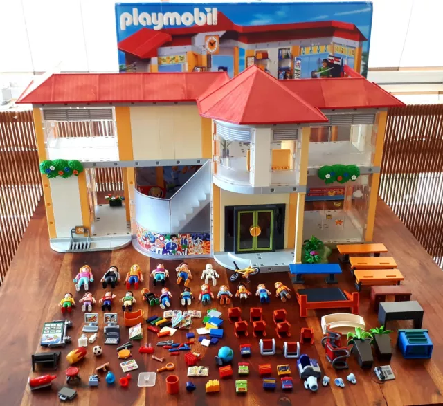 Playmobil City 4324 Furnished School Building New But Dinged Box
