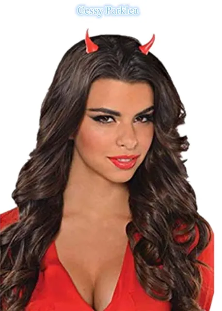 SN-C3-2 Clip-On red Devil Mini Horns Costume Hair Accessory OSFA