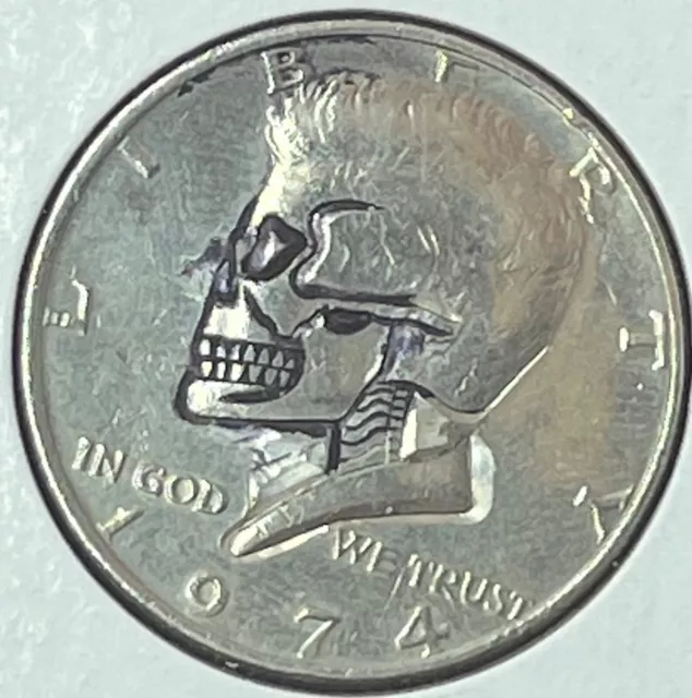 1974 Hobo Skull Kennedy Half Dollar 05