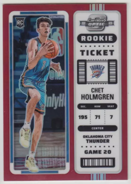 2022-23 Panini Contenders Optic Chet Holmgren Rookie Ticket Red Prizm RC #4