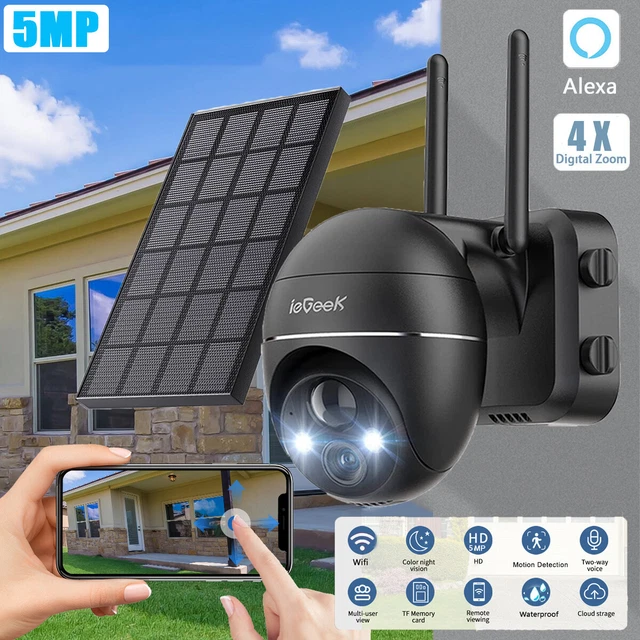 ZUMIMALL Telecamera di sorveglianza batteria esterna, telecamera di sorveglianza wireless