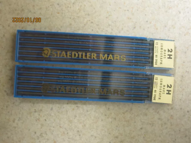 LOT OF 2 NOS  Staedtler Mars  Lumograph 2H Lead  # 1904