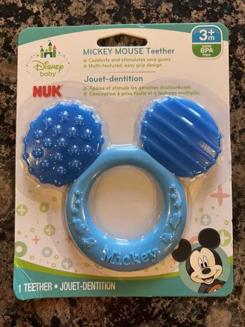 Disney Baby NUK Mickey Mouse Teether - Blue (3+ Months / BPA free)