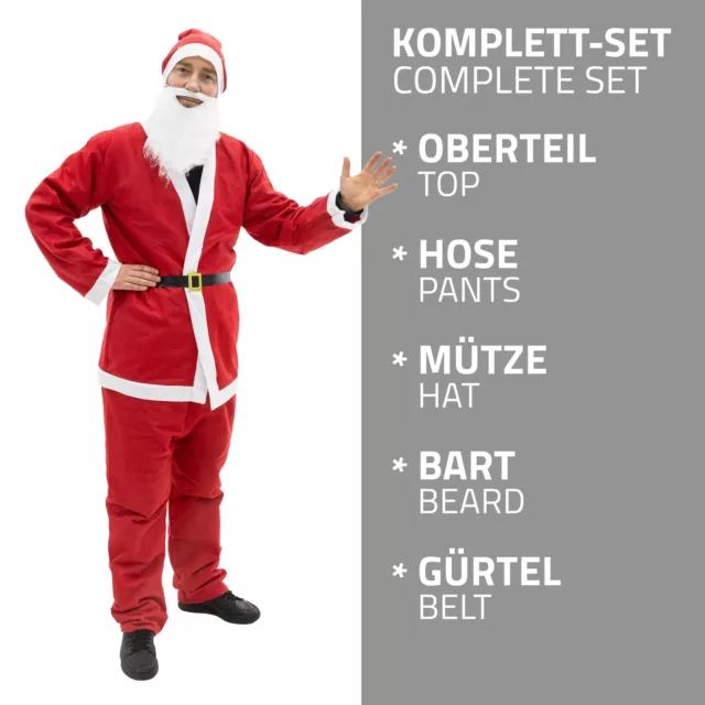 Disfraz de Papá Noel 5 piezas traje de navidad de Santa Claus rojo talla única 3