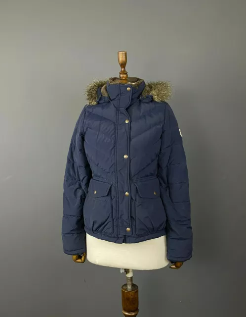 Vintage Polo Jeans Co Ralph Lauren Blue Faux Fur Feather Down Jacket Size S