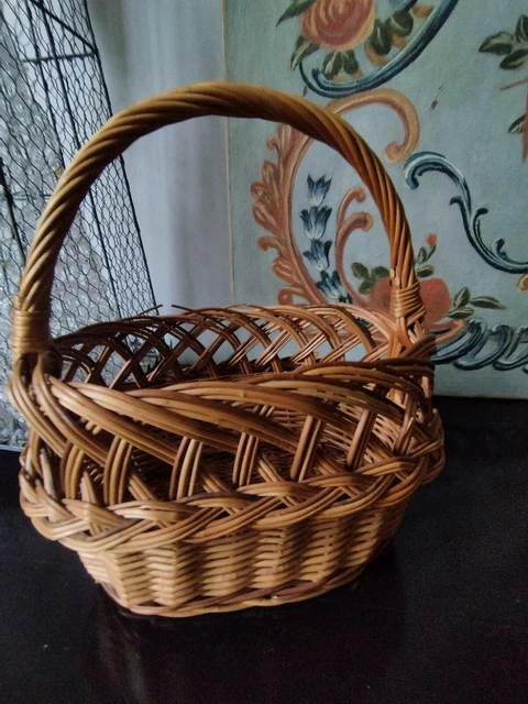 Petit panier en rotin/osier vintage 60s