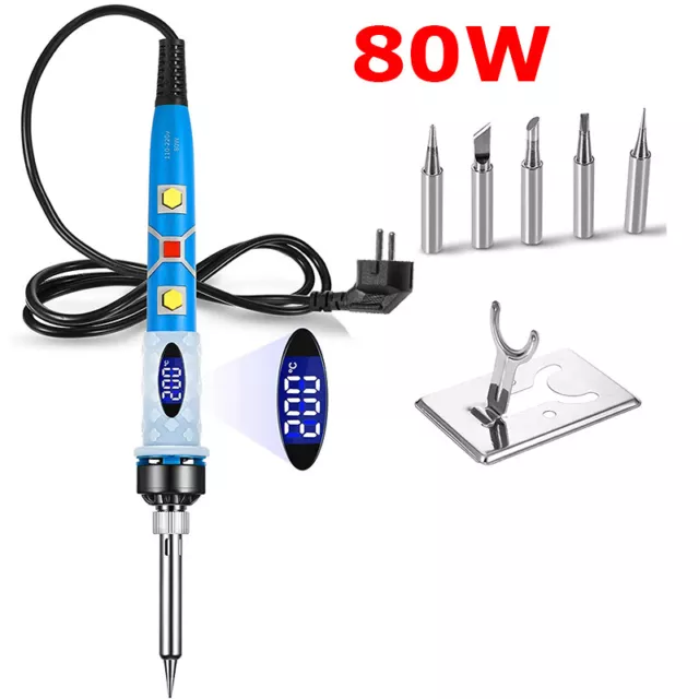 Lötkolben Set 80W Einstellbarer Temperatur Soldering Iron Kit Lötset Lötstation