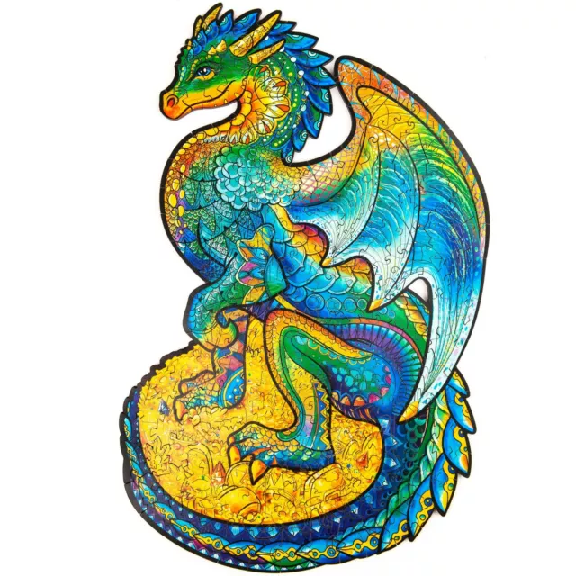 Unidragon Wooden Jigsaw Puzzles "Guarding Dragon" Wooden Puzzles for Adults - M