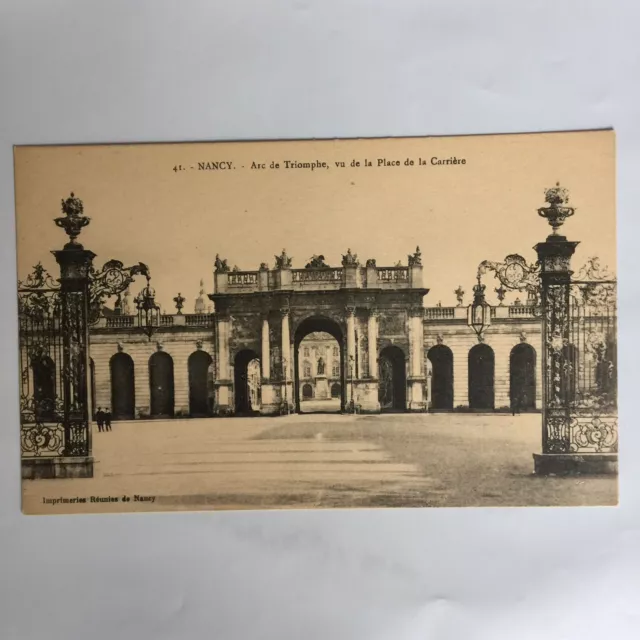 Nancy France Arc de Triomphe Place Carrière Carte Postale Unposted Postcard