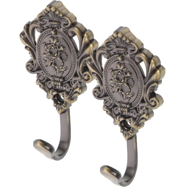2 Pcs Zinc Alloy Curtain Hook Tie Back Hooks Curtains Drapery
