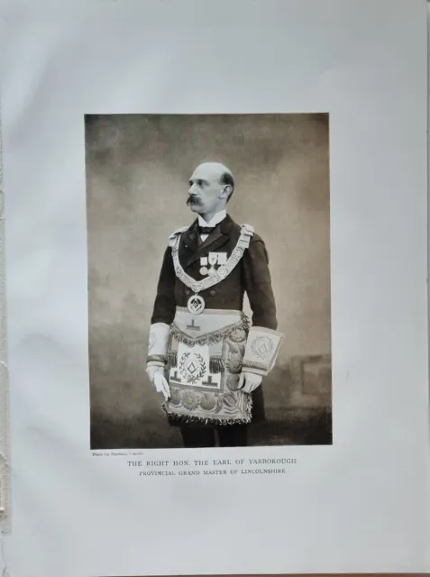 1886 Masoneria Estampado Conde De Yarborough Provincial Grand Principal