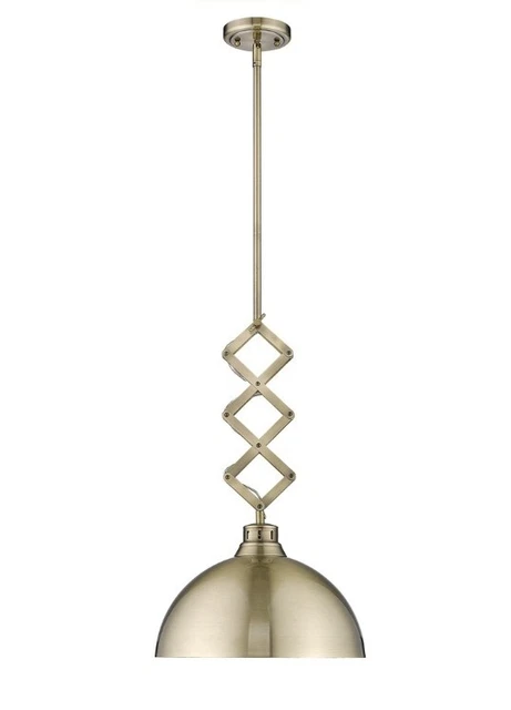 Golden Lighting Hawthorn Pendant Light 3824-M AB-AB Antique Brass