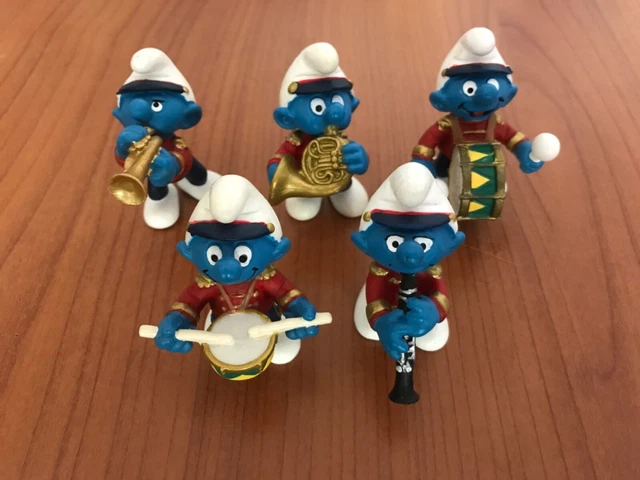 puffi smurf schlumpf schtroumpf peyo schleich banda musicale 5 pezzi
